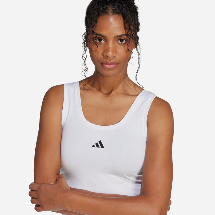 Áo Ba Lỗ Nữ Adidas Essentials Small Logo Cotton Lifestyle - Trắng - Supersports Vietnam