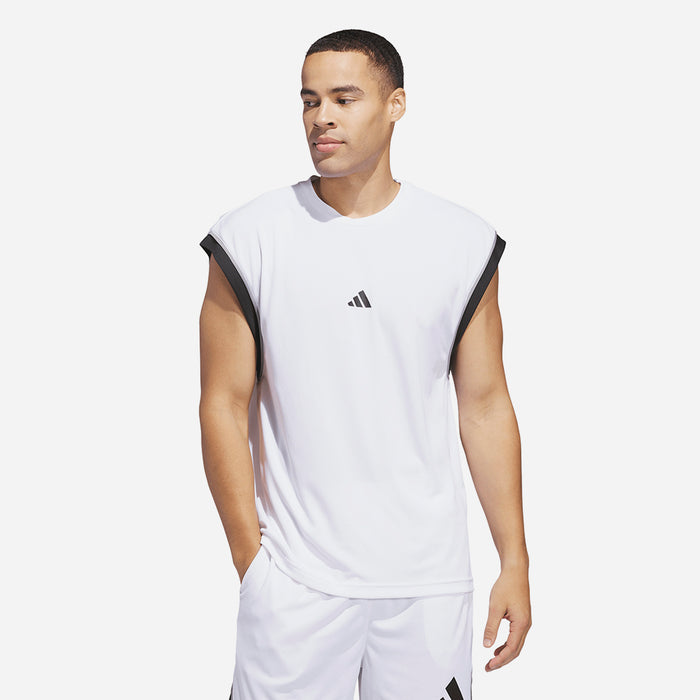 Áo Ba Lỗ Nam Adidas Basketball All-World - Trắng - Supersports Vietnam