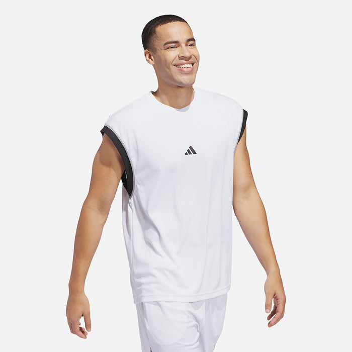 Áo Ba Lỗ Nam Adidas Basketball All-World - Trắng - Supersports Vietnam