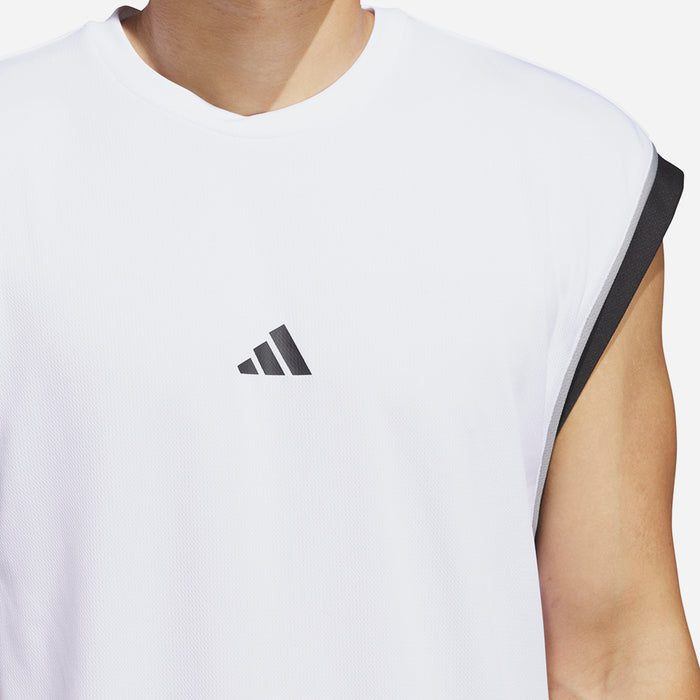 Áo Ba Lỗ Nam Adidas Basketball All-World - Trắng - Supersports Vietnam