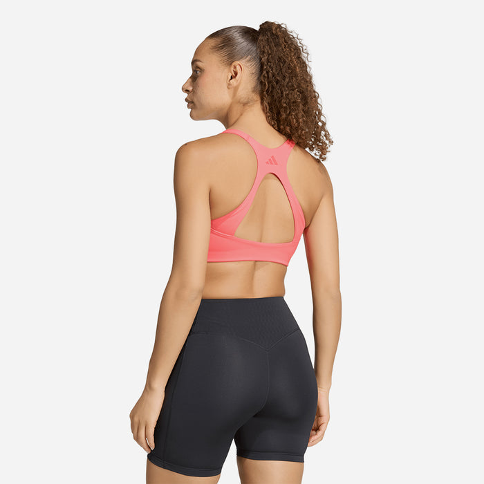 Áo Bra Thể Thao Nữ Adidas Optime Workout 3-Stripes Medium Support - Hồng - Supersports Vietnam