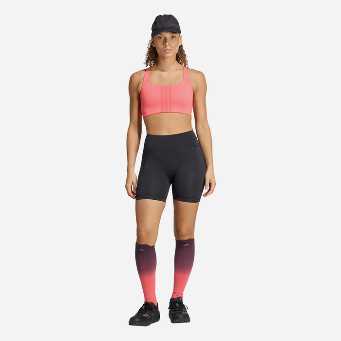 Áo Bra Thể Thao Nữ Adidas Optime Workout 3-Stripes Medium Support - Hồng - Supersports Vietnam