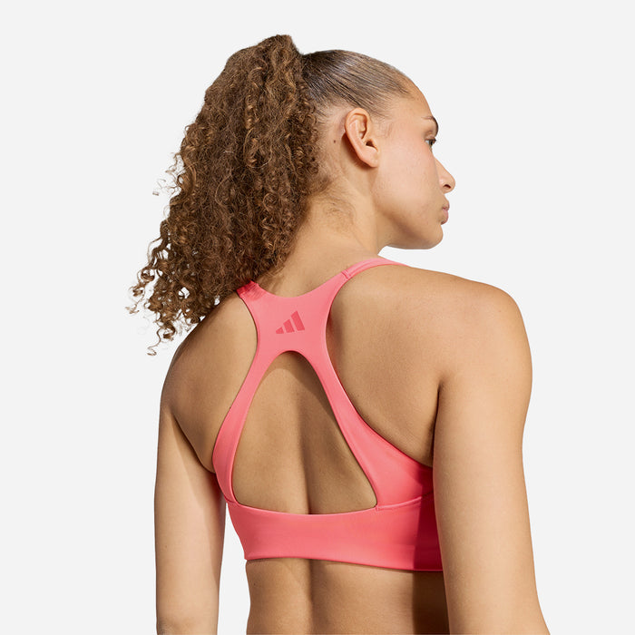 Áo Bra Thể Thao Nữ Adidas Optime Workout 3-Stripes Medium Support - Hồng - Supersports Vietnam