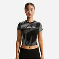 Áo Crop-Top Nữ Nike Sportswear Chill Knit Slim - Đen - Supersports Vietnam