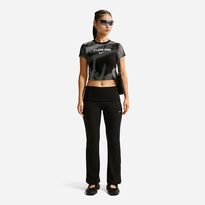 Áo Crop-Top Nữ Nike Sportswear Chill Knit Slim - Đen - Supersports Vietnam
