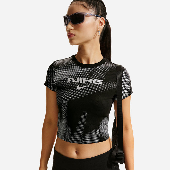Áo Crop-Top Nữ Nike Sportswear Chill Knit Slim - Đen - Supersports Vietnam