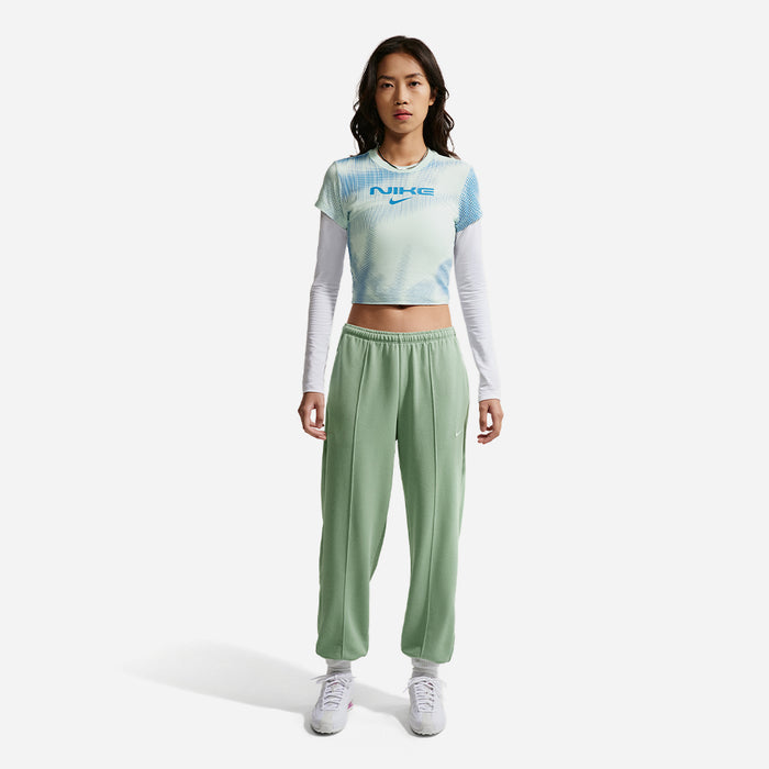 Áo Crop-Top Nữ Nike Sportswear Chill Knit Slim - Xanh Mint - Supersports Vietnam