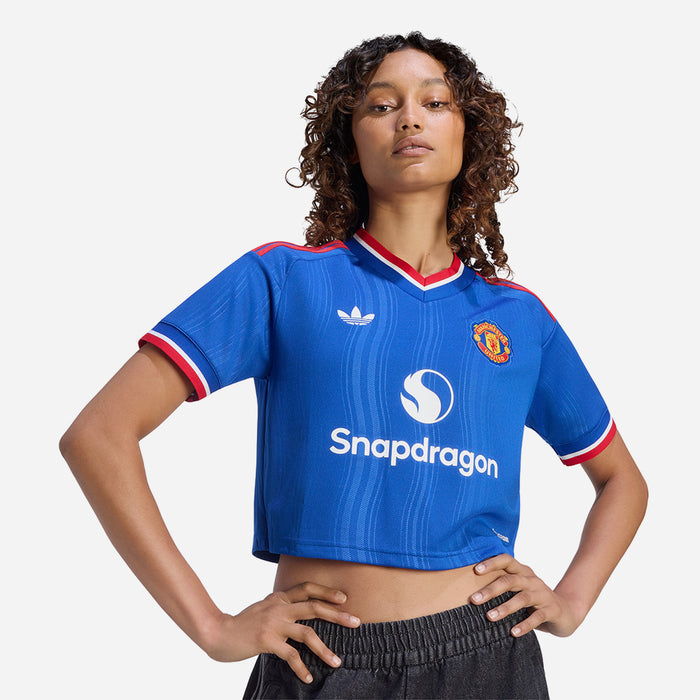 Áo Đá Bóng Nữ Adidas Sân Khách Manchester United 26/27 Crop - Xanh Dương - Supersports Vietnam