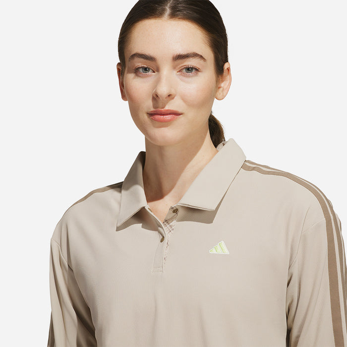 Áo Polo Nữ Adidas Climacool 3-Stripes Long Sleeve - Be - Supersports Vietnam
