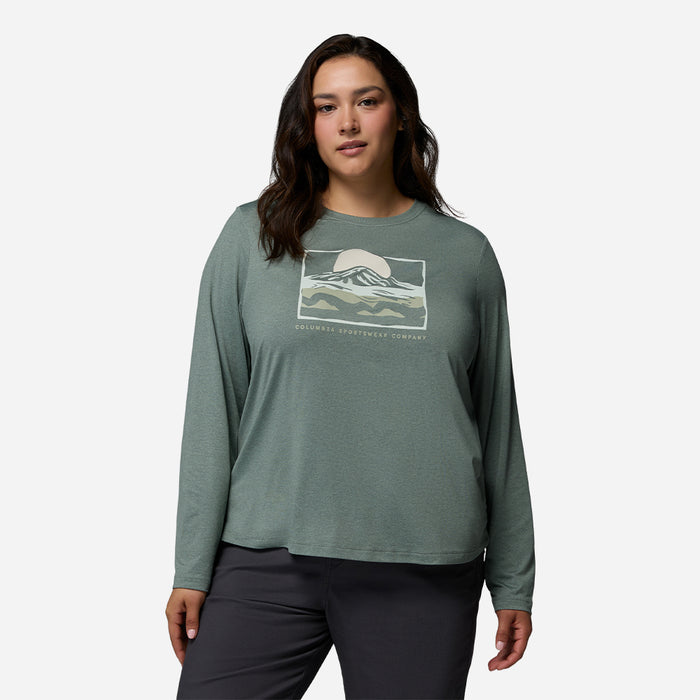 Áo Thun Nữ Columbia Parsons Point™ Long Sleeve Graphic - Xanh Lá - Supersports Vietnam
