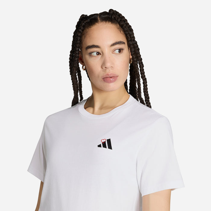 Áo Thun Nữ Adidas Mini Embroidery Pack Regular Graphic - Trắng - Supersports Vietnam