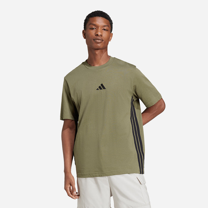 Áo Thun Nam Adidas Essentials 3-Stripes Single Jersey - Xanh Quân Đội - Supersports Vietnam