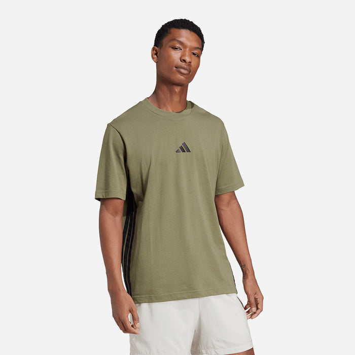 Áo Thun Nam Adidas Essentials 3-Stripes Single Jersey - Xanh Quân Đội - Supersports Vietnam