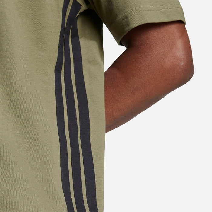 Áo Thun Nam Adidas Essentials 3-Stripes Single Jersey - Xanh Quân Đội - Supersports Vietnam