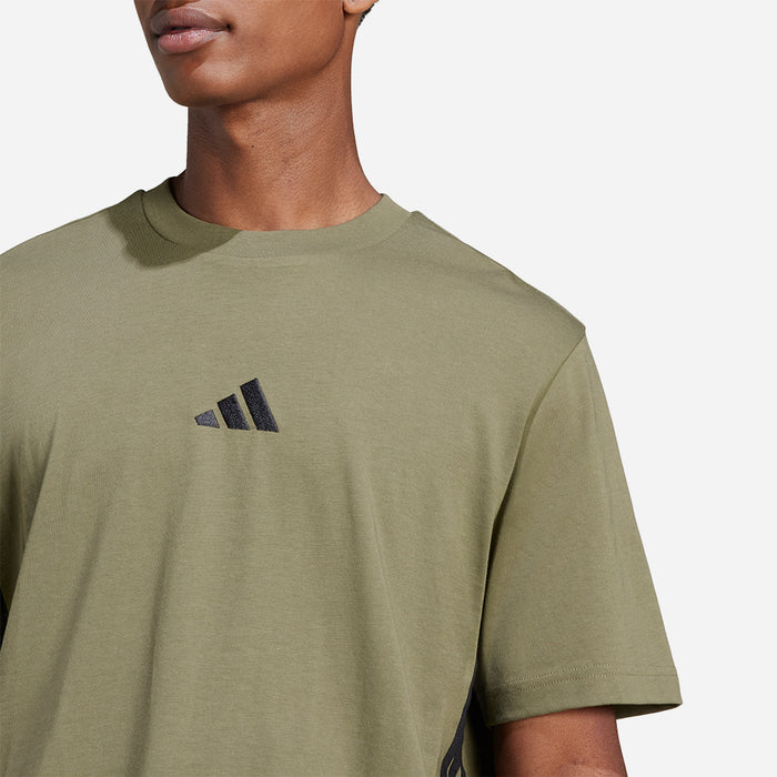 Áo Thun Nam Adidas Essentials 3-Stripes Single Jersey - Xanh Quân Đội - Supersports Vietnam