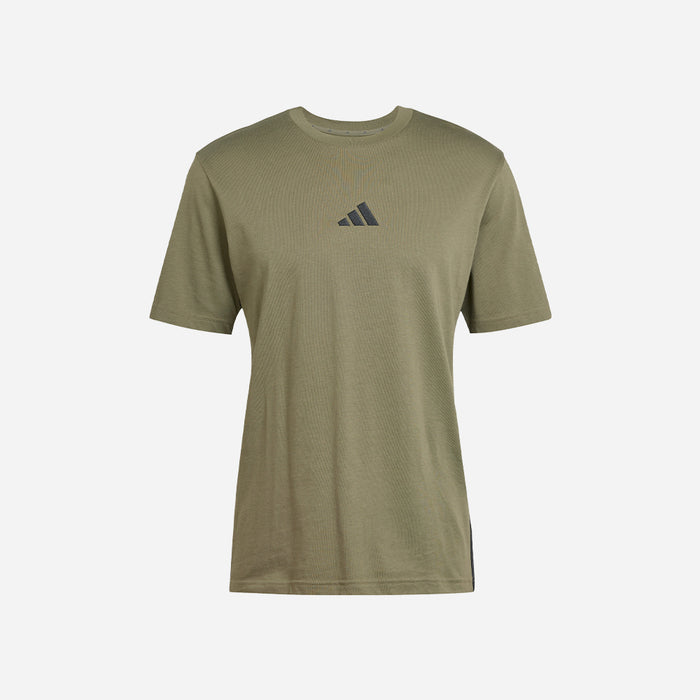 Áo Thun Nam Adidas Essentials 3-Stripes Single Jersey - Xanh Quân Đội - Supersports Vietnam