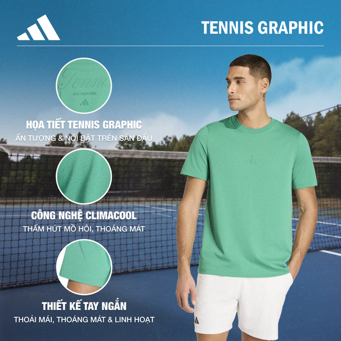 Áo Thun Nam Adidas Tennis - Xanh Lá - Supersports Vietnam