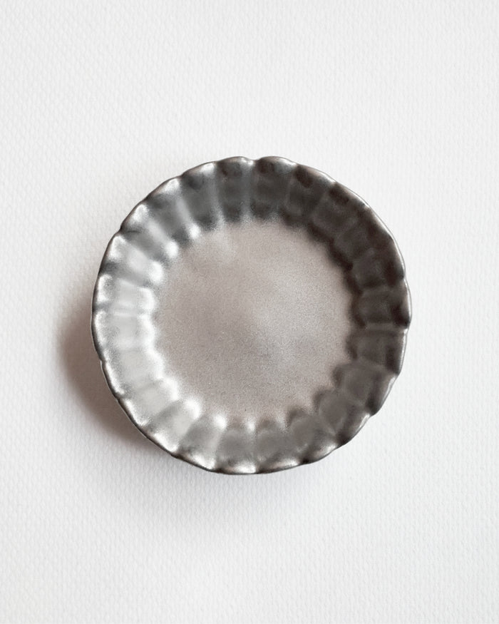 Arita Round Silver Kiku Butter Plate