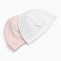 Baby Hat 2 Pack - Blush Stripe & White