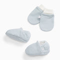 Baby Mittens & Booties Set - Blue Stripe