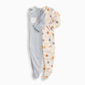 Beach Day & Blue Stripe Clever Zip Baby Pajamas 2 Pack