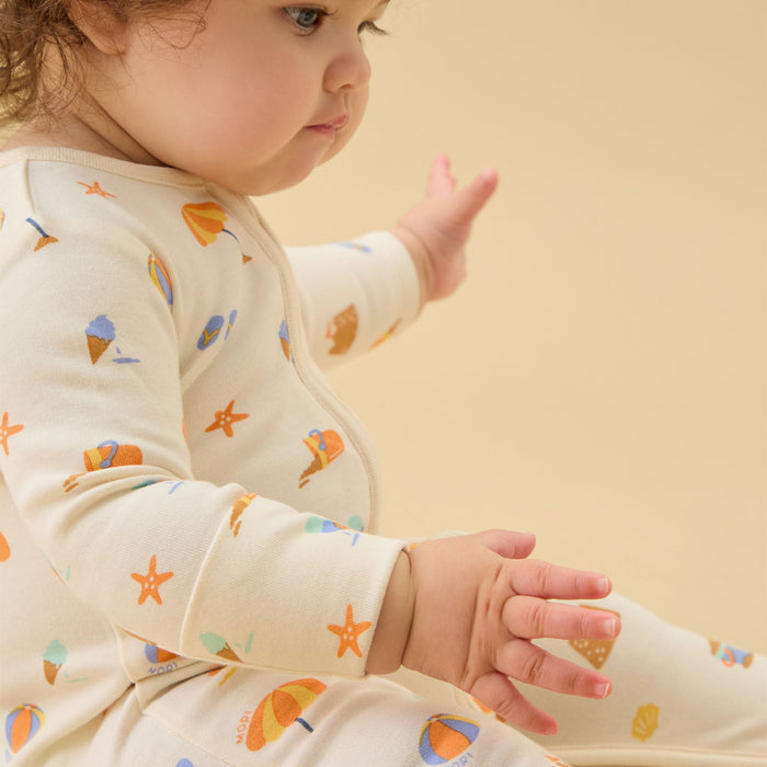 Beach Day Clever Zip Baby Pajamas