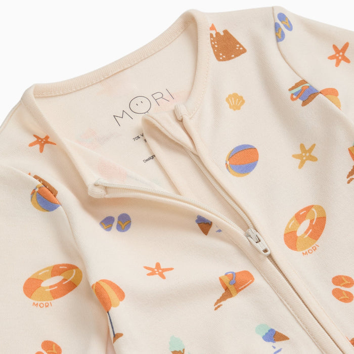 Beach Day Clever Zip Baby Pajamas