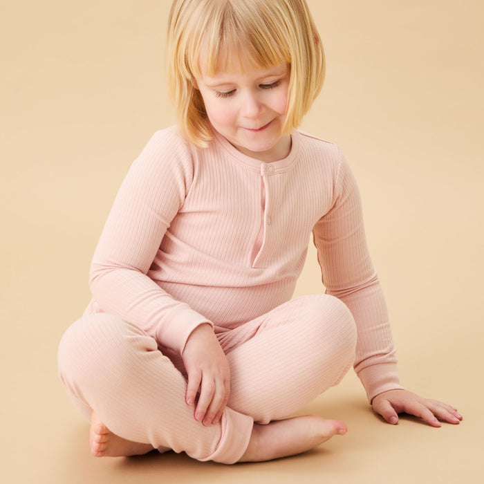 Blush Ribbed Pajamas