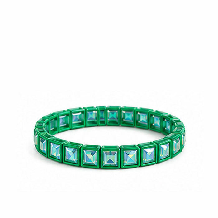 BR-RS-1002  Green Rhinestone Bracelet