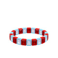 BR-RS-1002 Light Blue/Red Rhinestone Bracelet