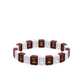 BR-RS-1002 Maroon/White Rhinestone Bracelet