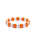 BR-RS-1002 Orange/White Rhinestone Bracelet