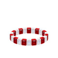 BR-RS-1002 Red/White Rhinestone Bracelet
