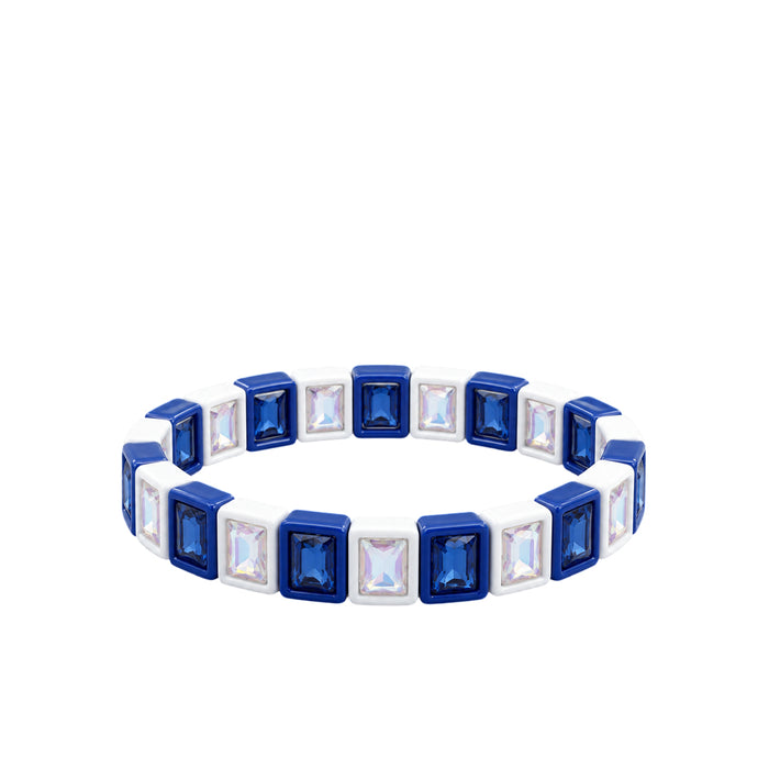 BR-RS-1002 Royal/White Rhinestone Bracelet