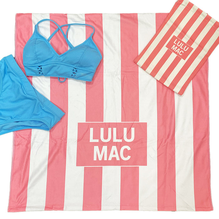 BT1413-Pink Darby Beach Towel