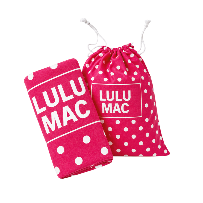 BT1413XL-Hot Pink/White Dot XL Beach Towel