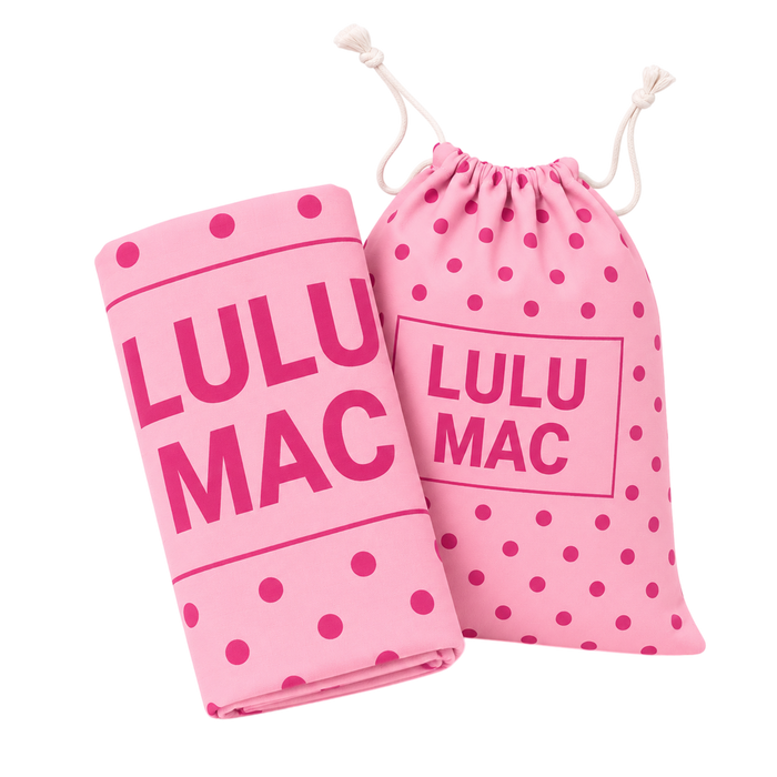 BT1413XL-Lt. Pink/Hot Pink Dot XL Beach Towel