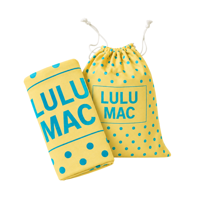 BT1413XL-Yellow/Blue Dot XL Beach Towel