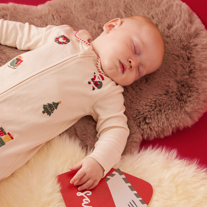 Christmas Collared Clever Zip Baby Pajamas