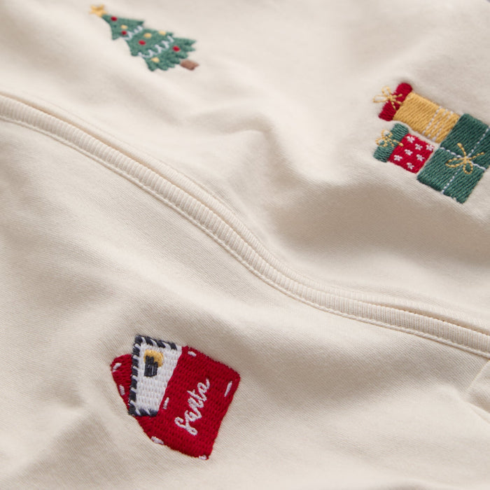 Christmas Collared Clever Zip Baby Pajamas