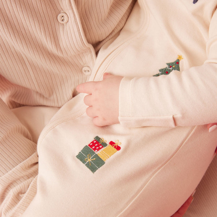 Christmas Collared Clever Zip Baby Pajamas