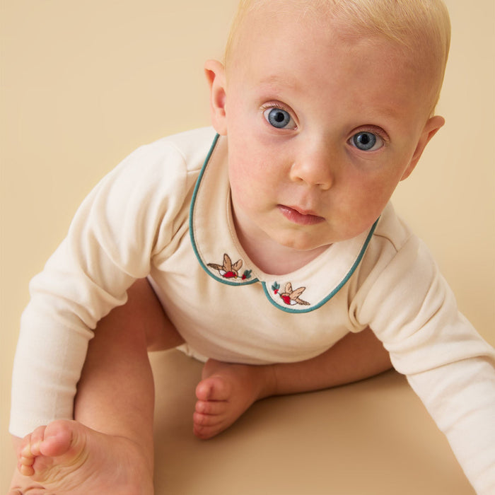 Christmas Collared Long Sleeve Bodysuit
