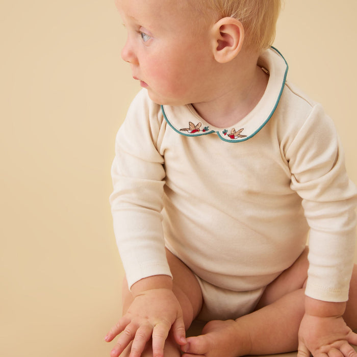 Christmas Collared Long Sleeve Bodysuit