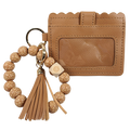 CL-7311 Beaded Leopard Wristlet ID Wallet Camel