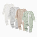 Clever Zip Romper 4 Pack - Sage Stripe