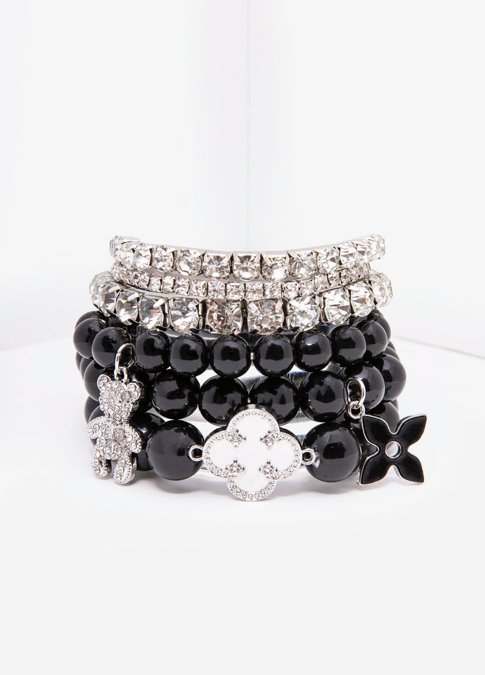 Clover Crystal And Bead Bracelets