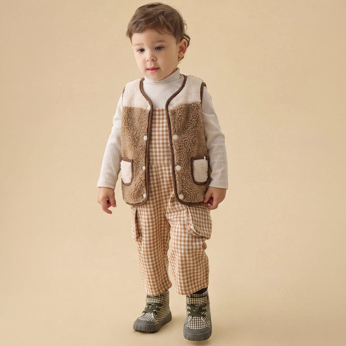 Color Block Borg Vest