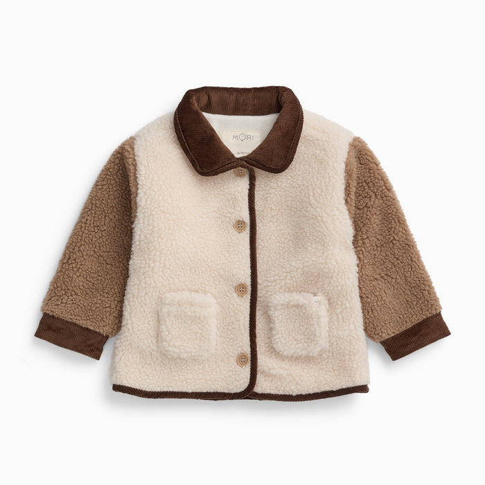 Colour Block Borg Jacket