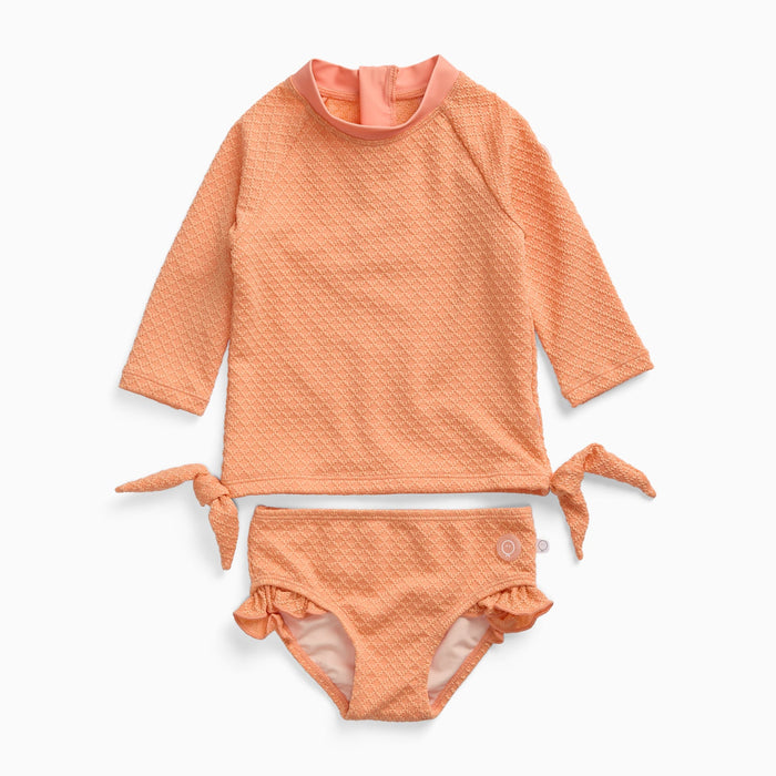 Coral Tide Rashguard & Frilled Bottoms Swimsuit