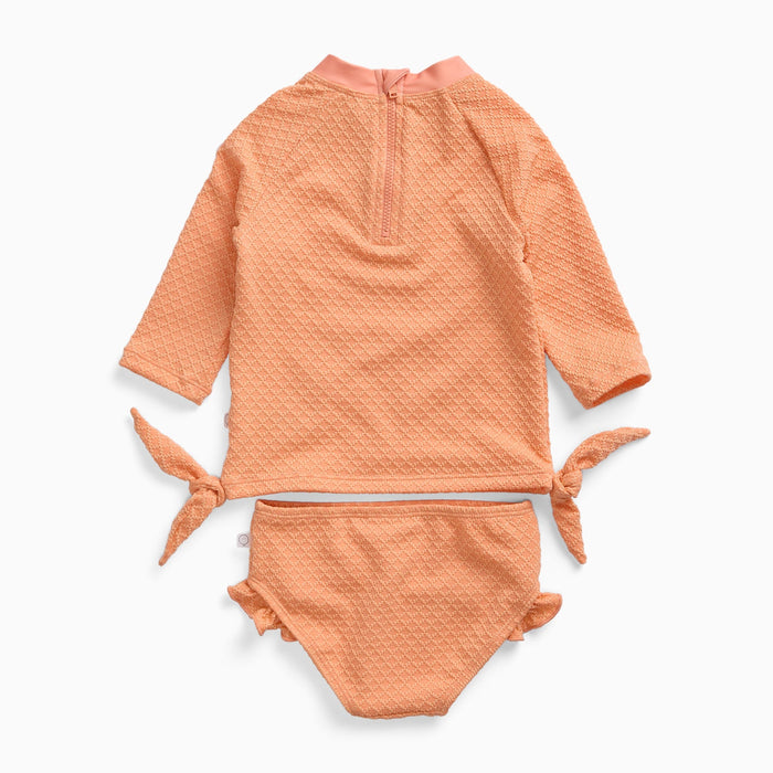 Coral Tide Rashguard & Frilled Bottoms Swimsuit